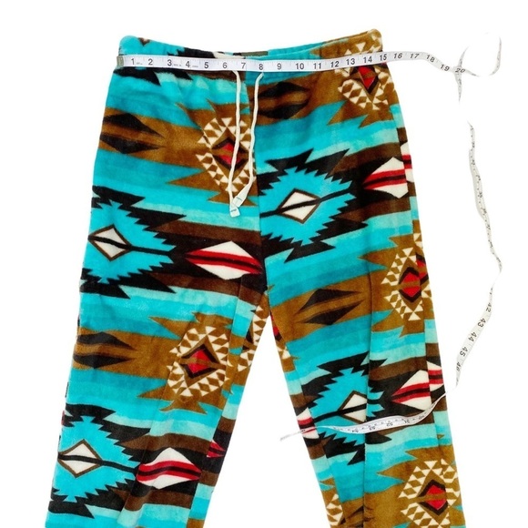 Trail Crest Velour Vibrant Southwest Print Pajama Pants Size Large - Picture 7 of 10
